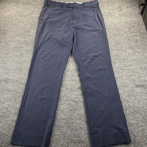 Roundtree & Yorke TravelSmart Pants Mens 36x30* Blue Stretch Dress Chino Casual